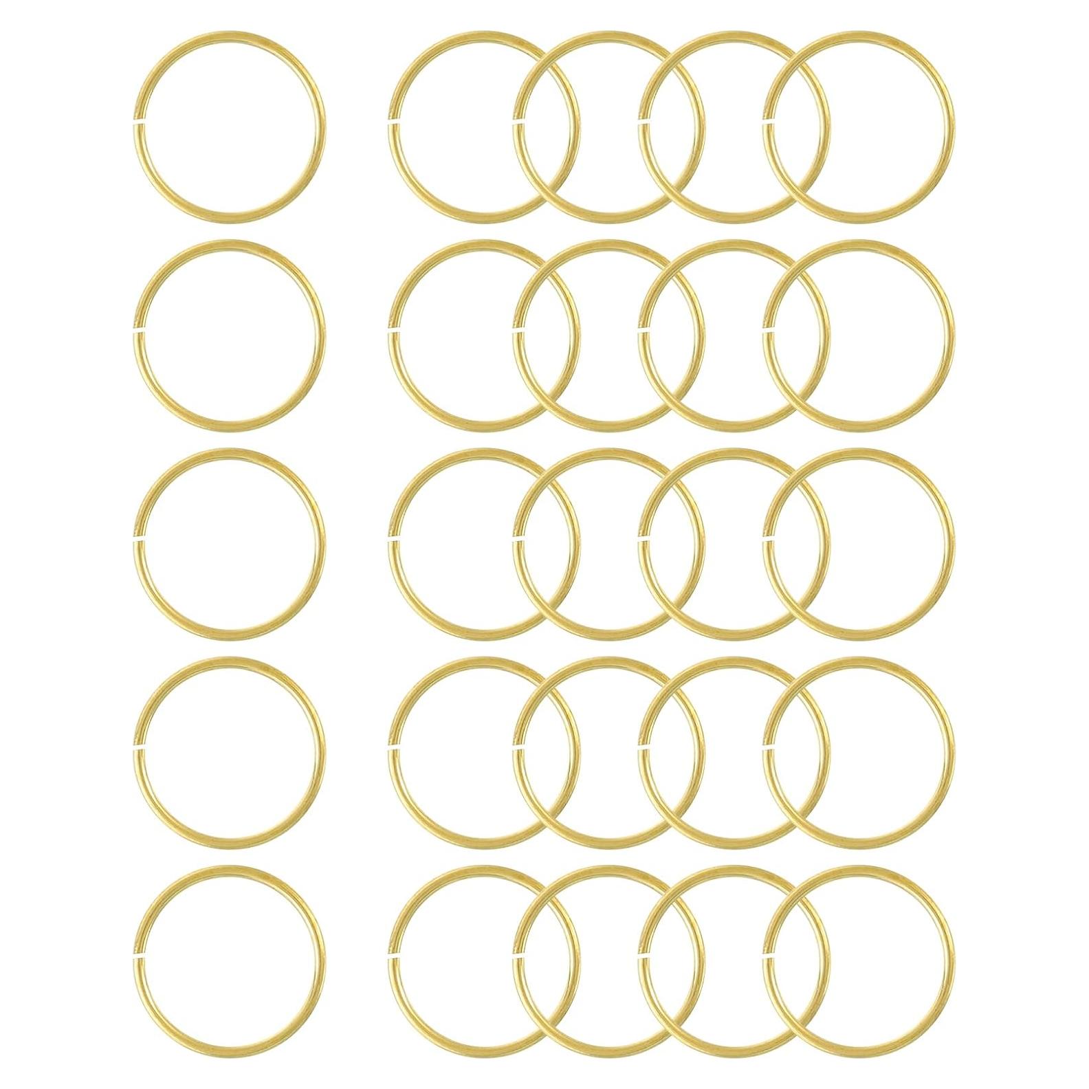 25 Anillos de Salto Abiertos uxcell 15mm Latón Dorado