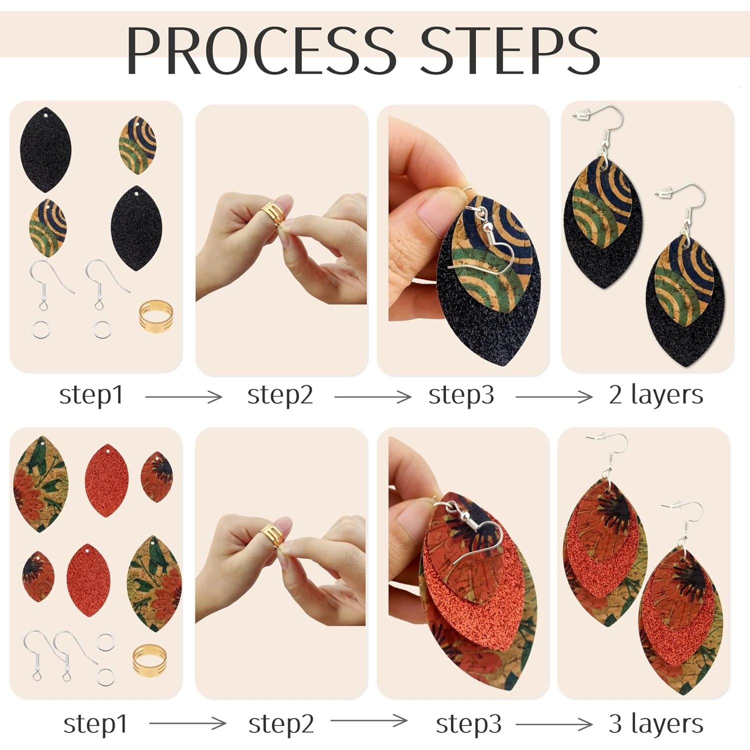 Kit de 321 Piezas para Hacer Pendientes AOUXSEEM - Cuero Sintético