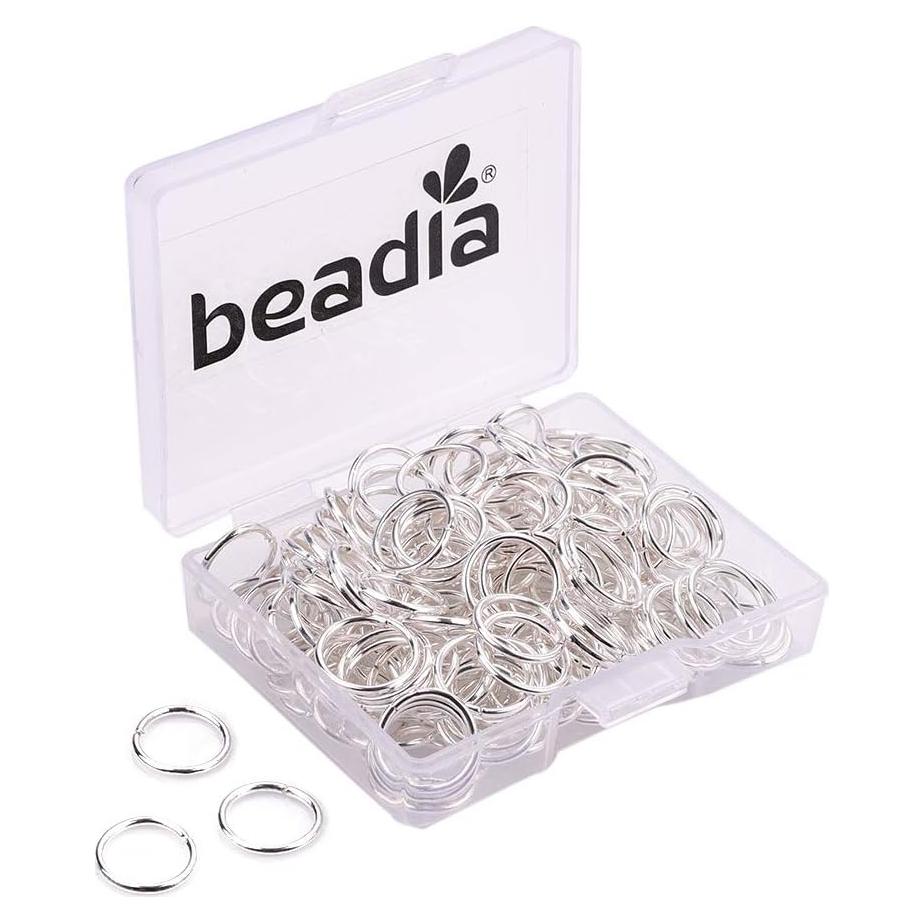 Anillas Abiertas de Plata Beadia 0.9x10mm 200pcs para Joyería DIY