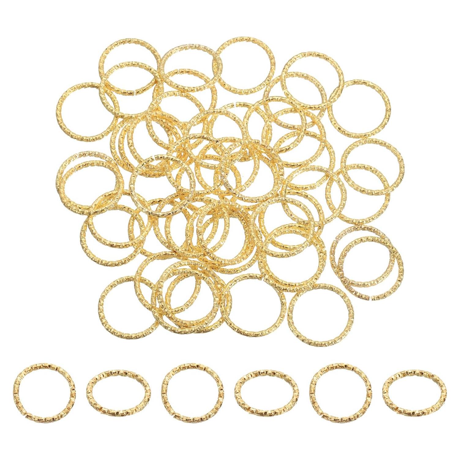 Anillas Abiertas de Metal uxcell 50Pcs 18mm Dorado Claro