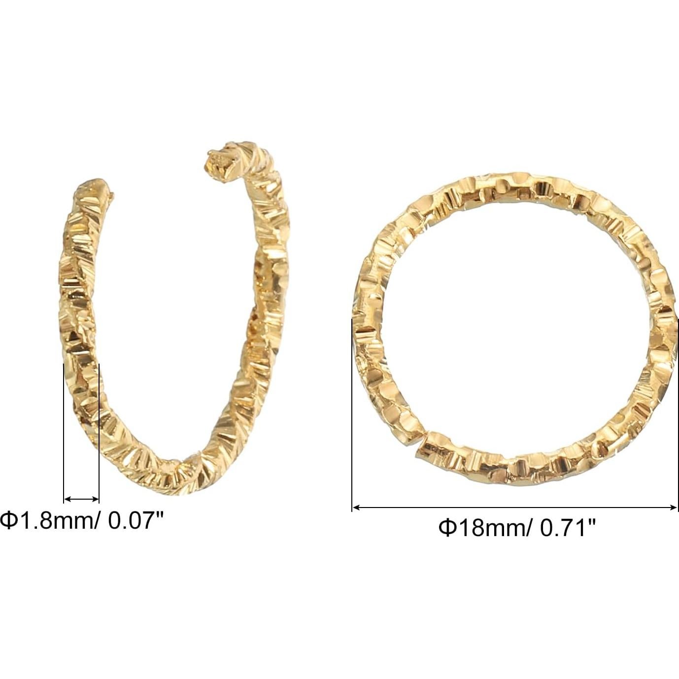 Anillas Abiertas de Metal uxcell 50Pcs 18mm Dorado Claro