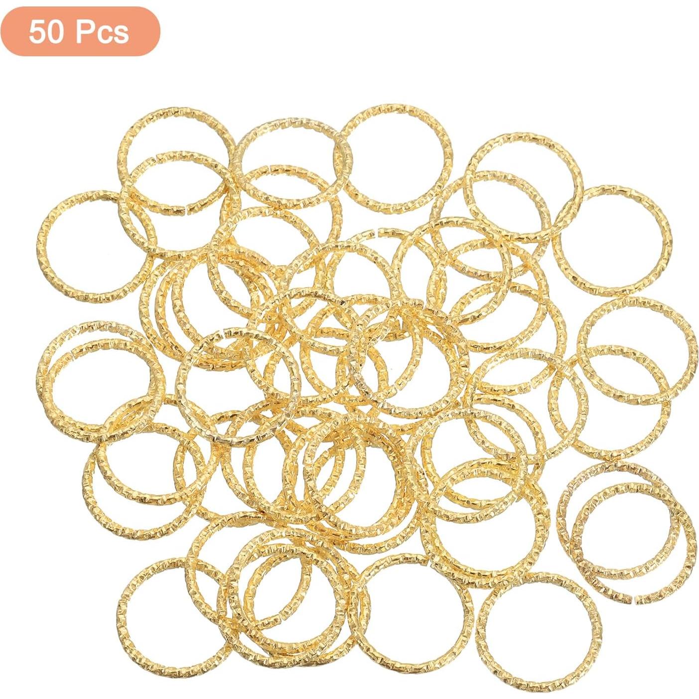 Anillas Abiertas de Metal uxcell 50Pcs 18mm Dorado Claro