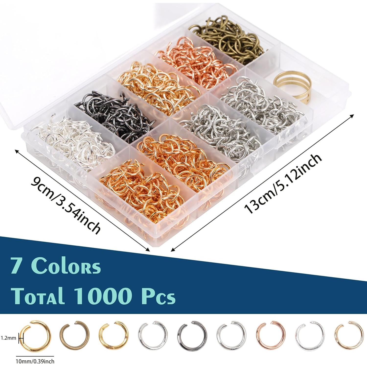 Anillas de Salto Abiertas GMMA 10mm 1000 Pcs 7 Colores