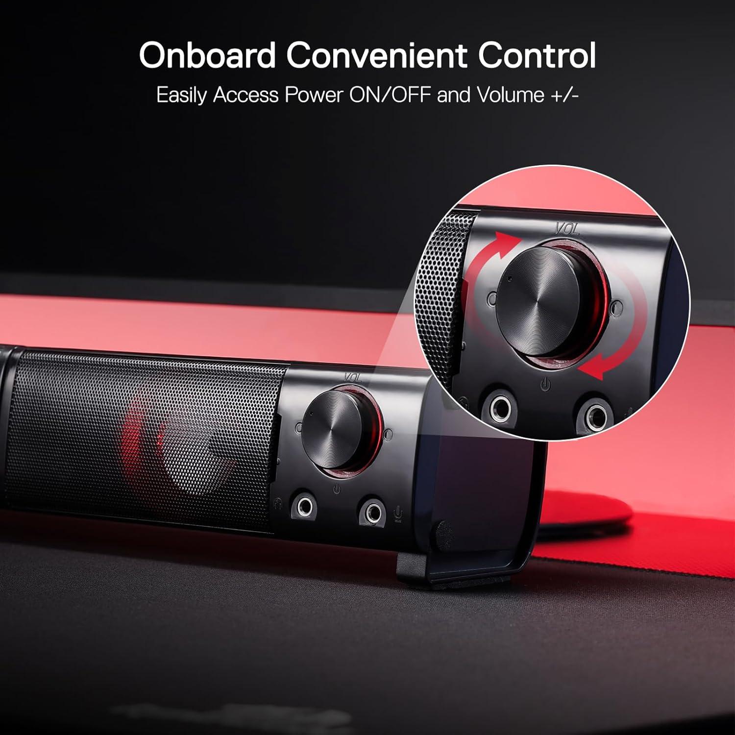 Altavoces Redragon GS550 2.0 Canales USB con LED Rojo