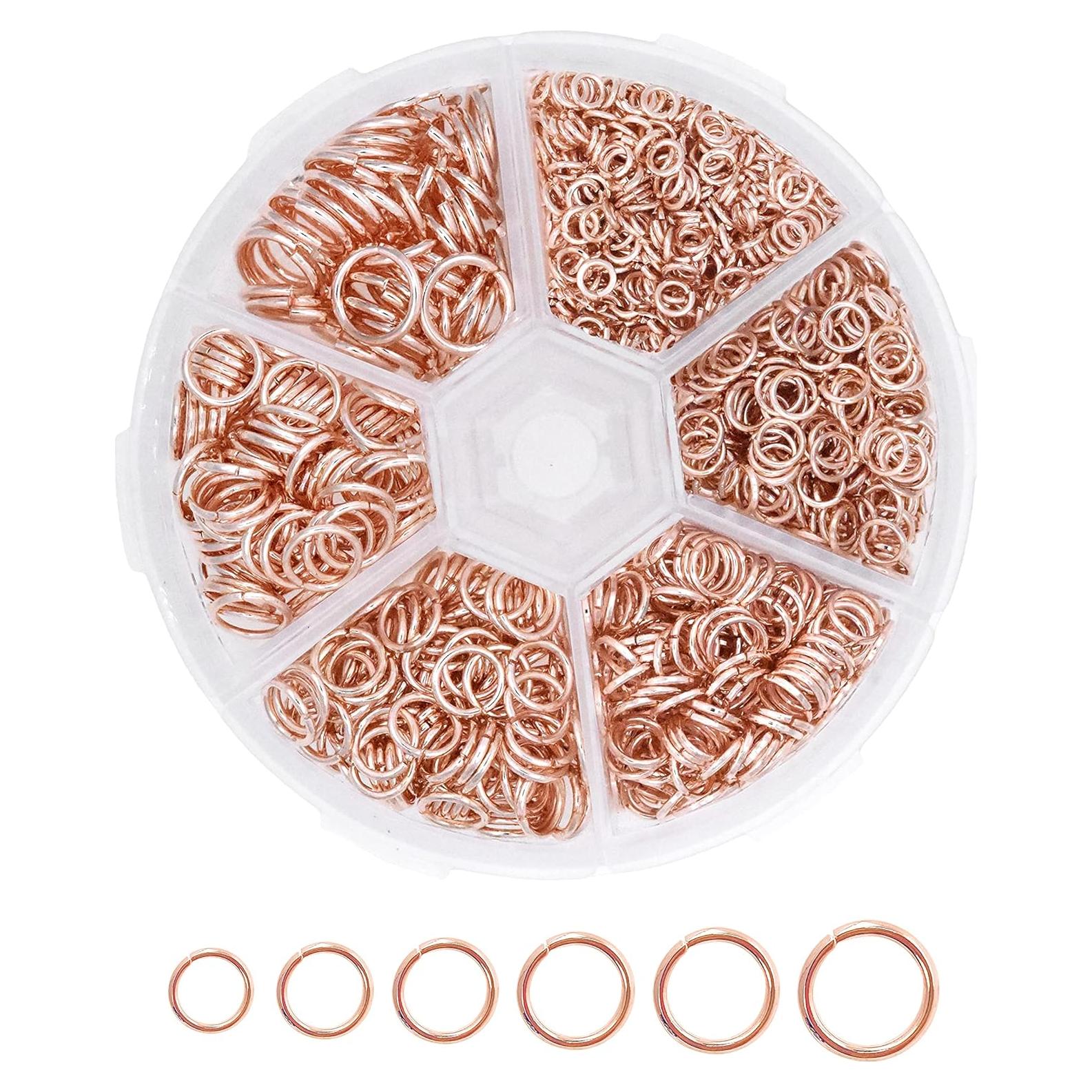 Anillas de Salto Abiertas Mandala Crafts Oro Rosa 1200 Piezas