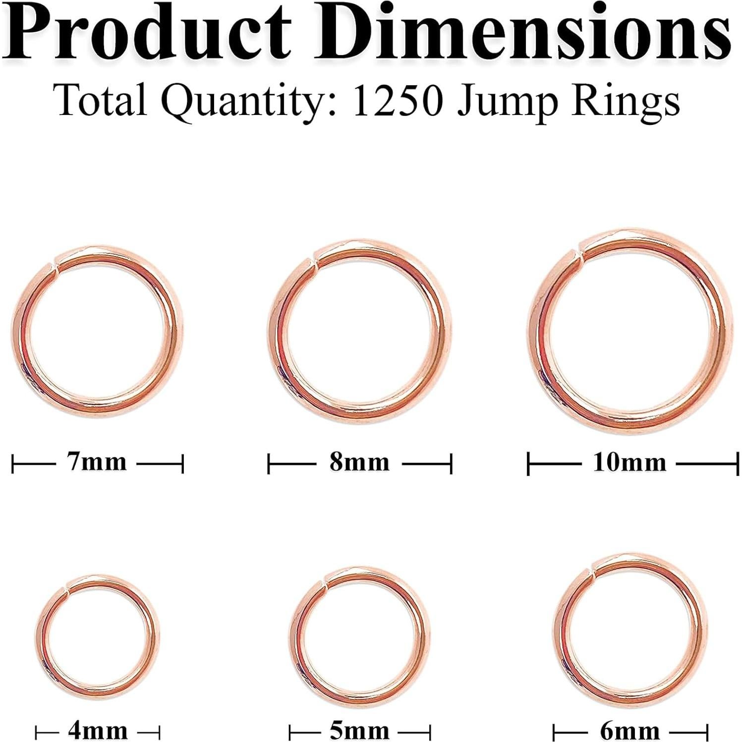 Anillas de Salto Abiertas Mandala Crafts Oro Rosa 1200 Piezas