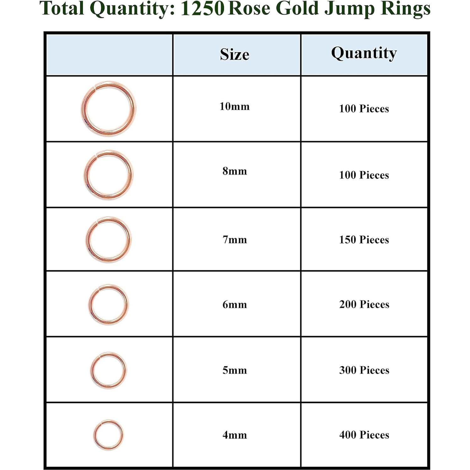 Anillas de Salto Abiertas Mandala Crafts Oro Rosa 1200 Piezas