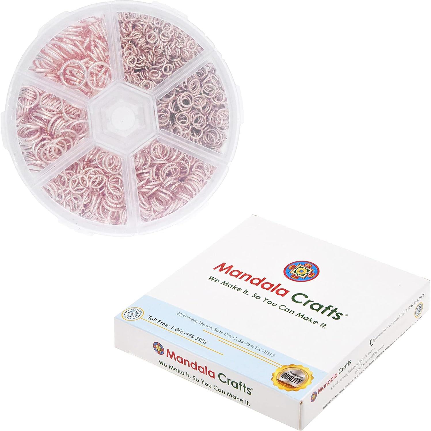 Anillas de Salto Abiertas Mandala Crafts Oro Rosa 1200 Piezas