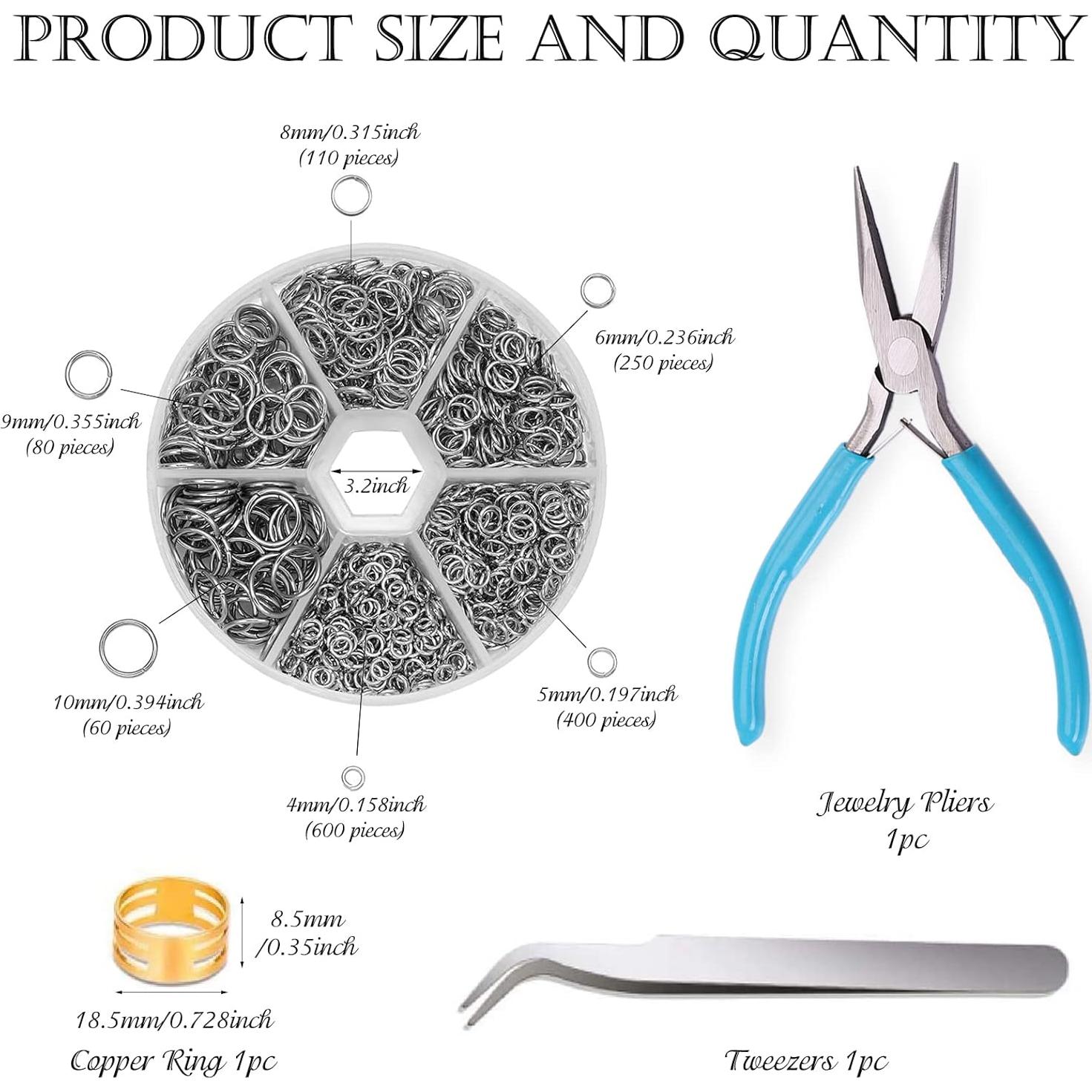 ZYNERY 1500 Anillas Abiertas Acero Inoxidable 304 4-10mm