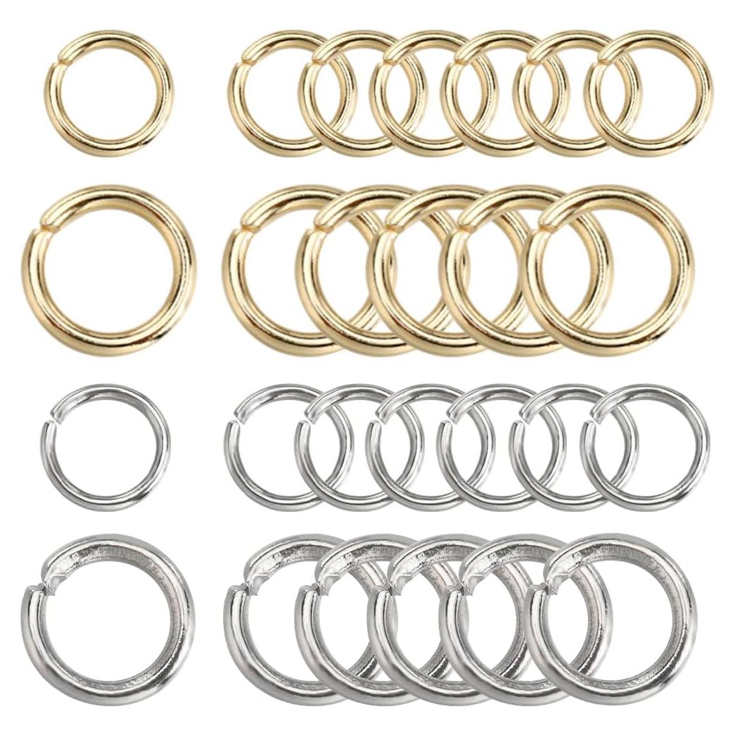 Anillas Abiertas Doradas SUNNYCLUE 800 Pcs Acero Inoxidable