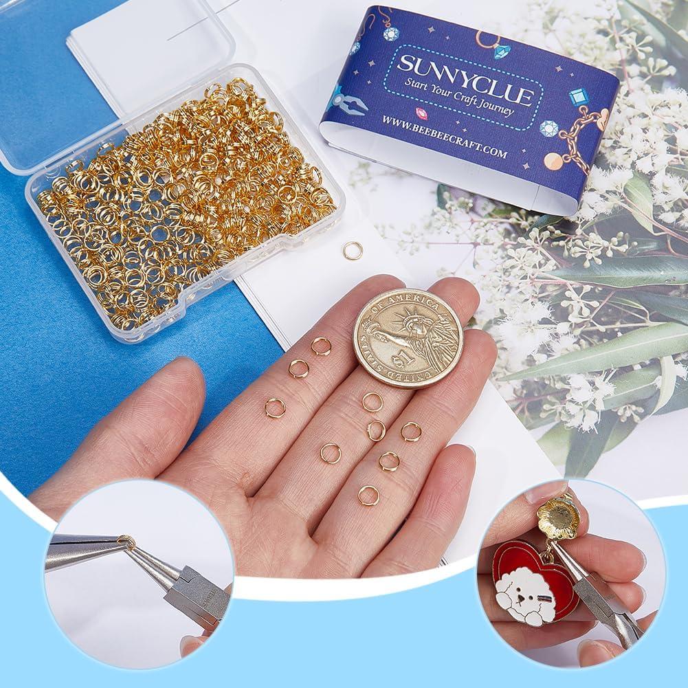 Anillas de Salto de Oro 18K SUNNYCLUE 500Pcs 5mm DIY Joyería