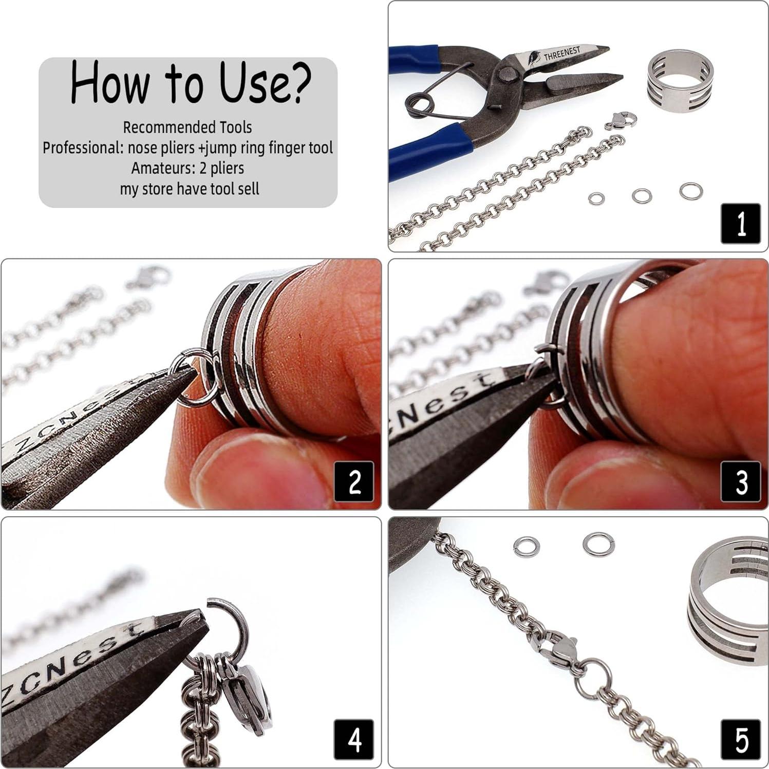 500 Anillas de Salto Acero Inoxidable 10mm 1.2mm THREENEST