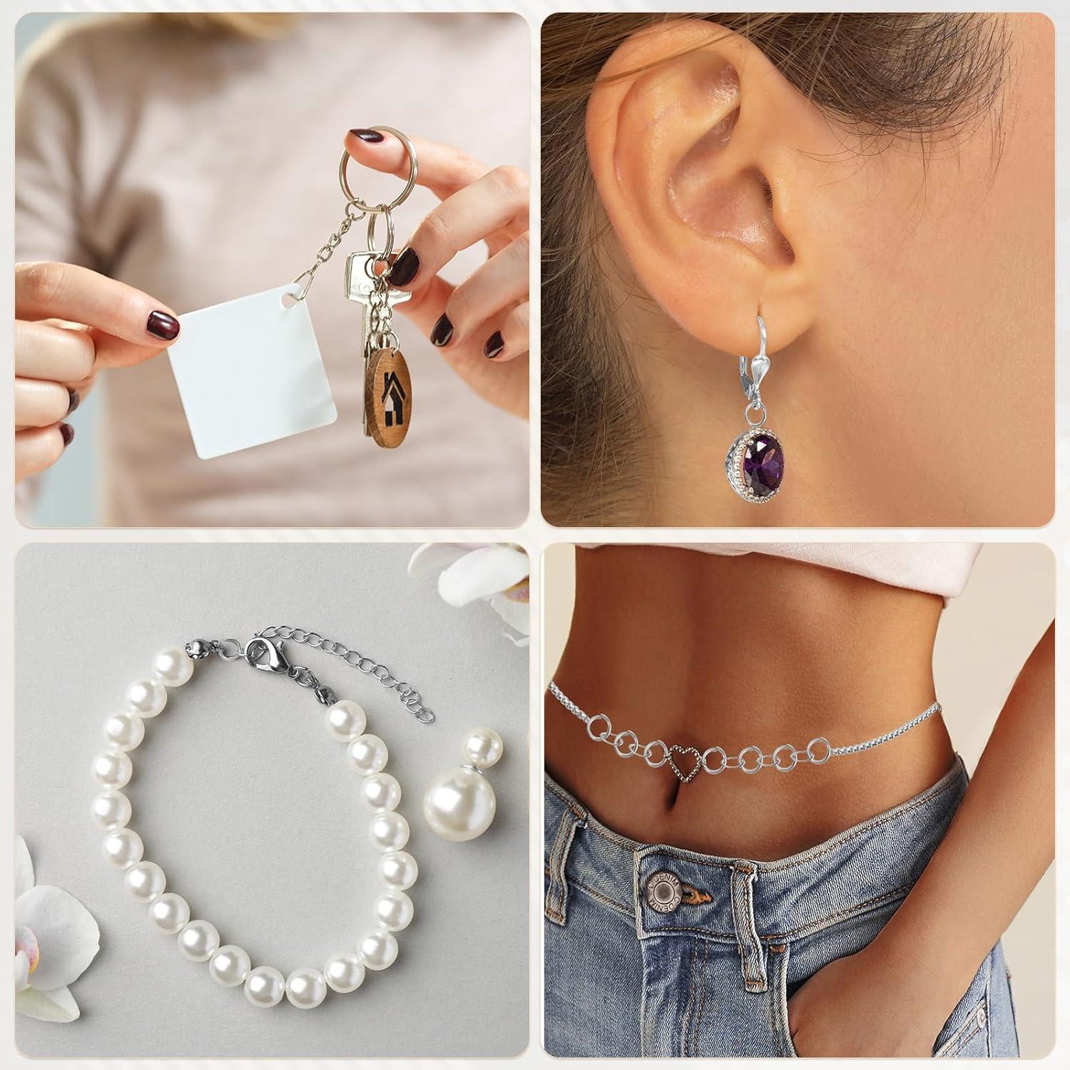 350 Anillas Abiertas Acero Inoxidable uxcell 5mm 0.8mm Grosor