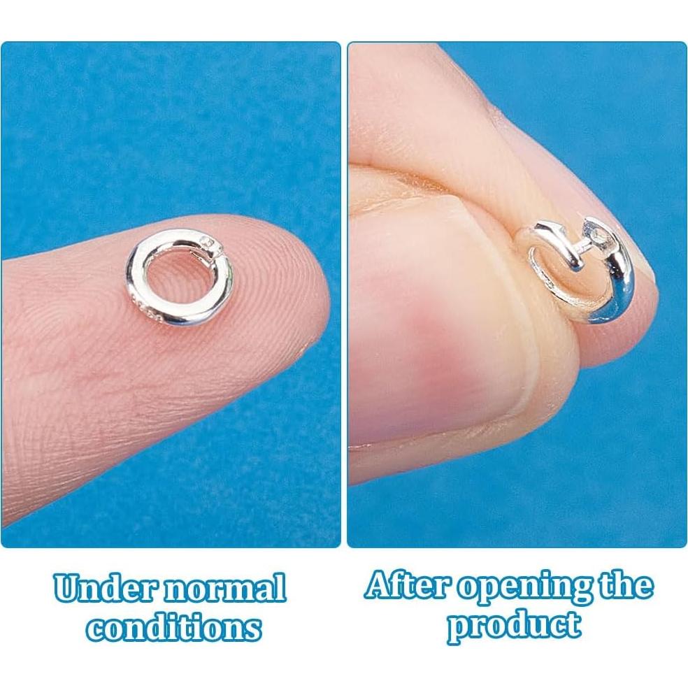 15 Anillos de Salto Abiertos PH PandaHall Plata 925 6mm