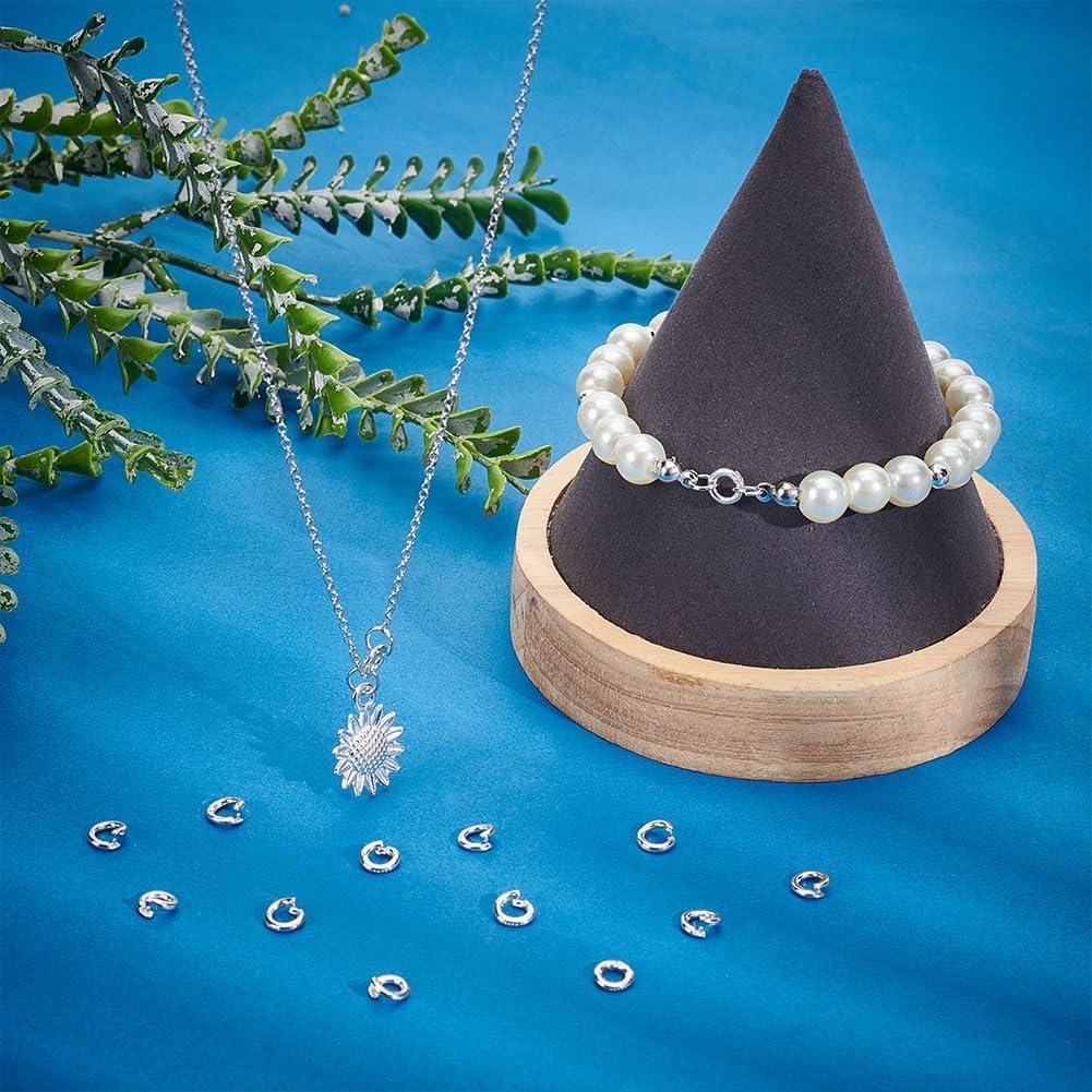 15 Anillos de Salto Abiertos PH PandaHall Plata 925 6mm