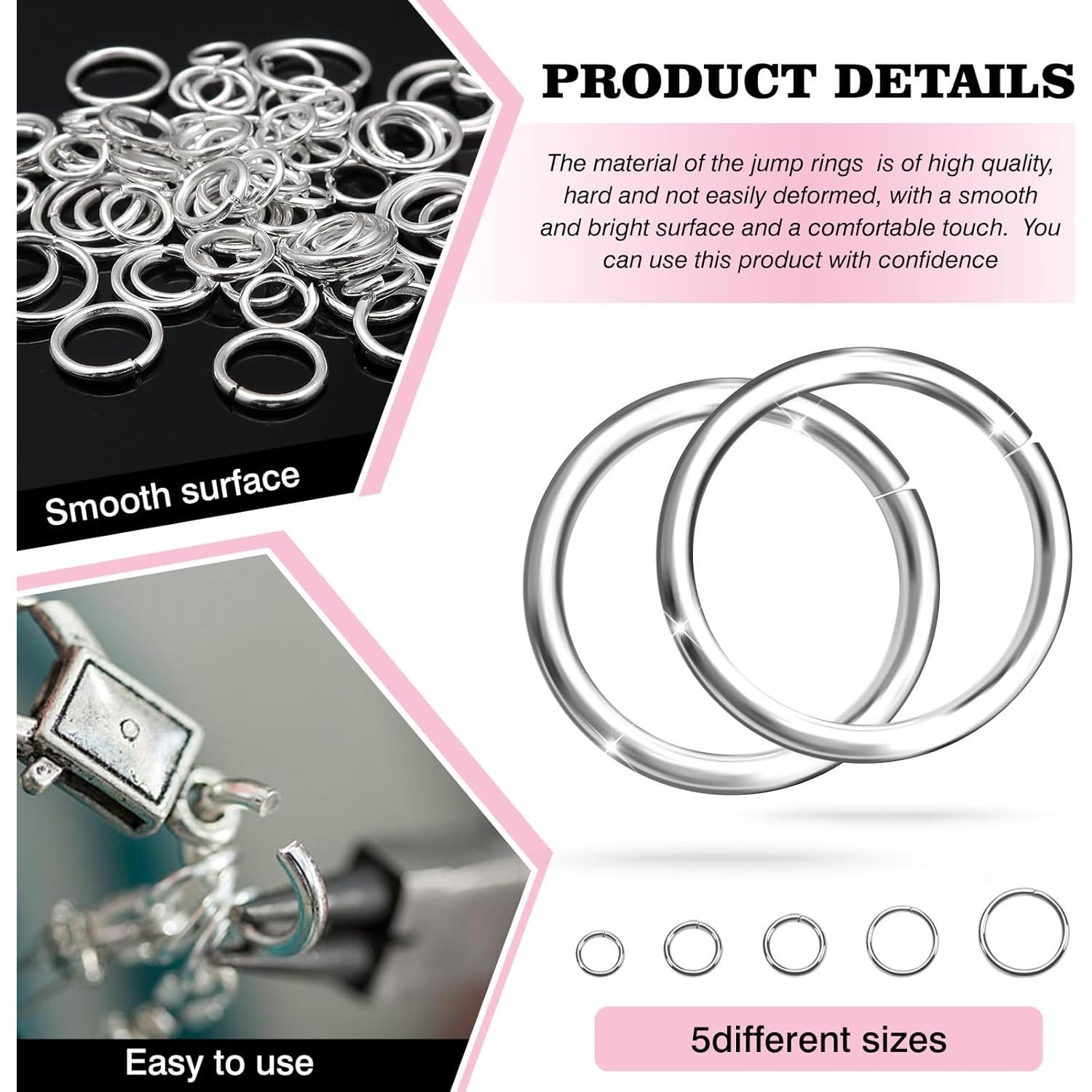 TOAOB 2300 Anillas Abiertas de Metal 5-10mm para Joyería DIY