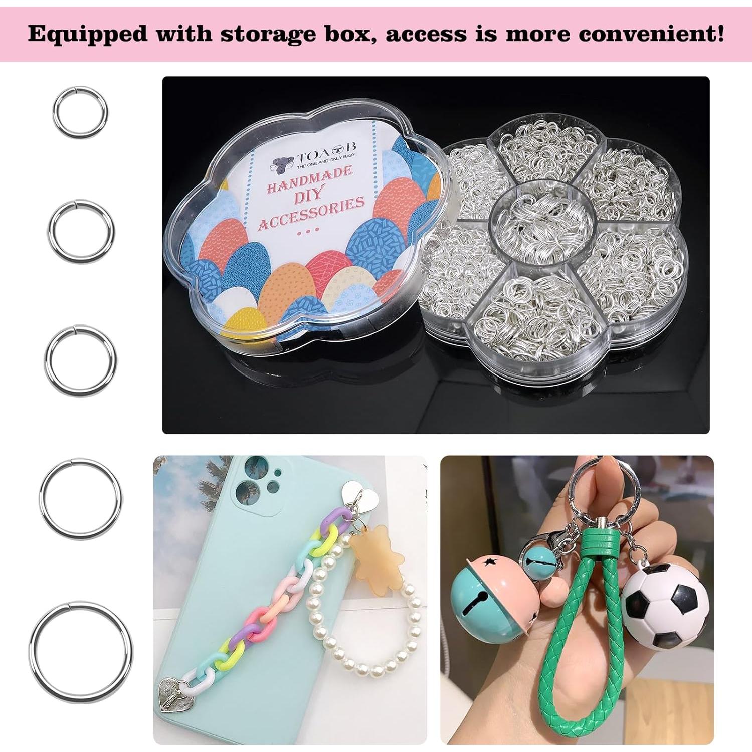 TOAOB 2300 Anillas Abiertas de Metal 5-10mm para Joyería DIY