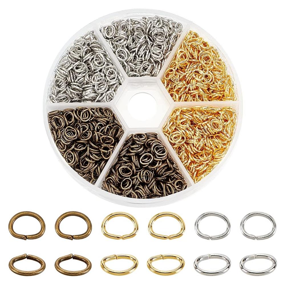 Anillas Abiertas Ovaladas PH PandaHall 2550 Pcs Hierro 5.5x4mm