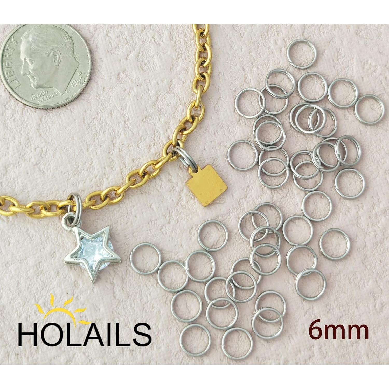 100 Anillos de Salto Doble Abierto HOLAILS Acero Inoxidable