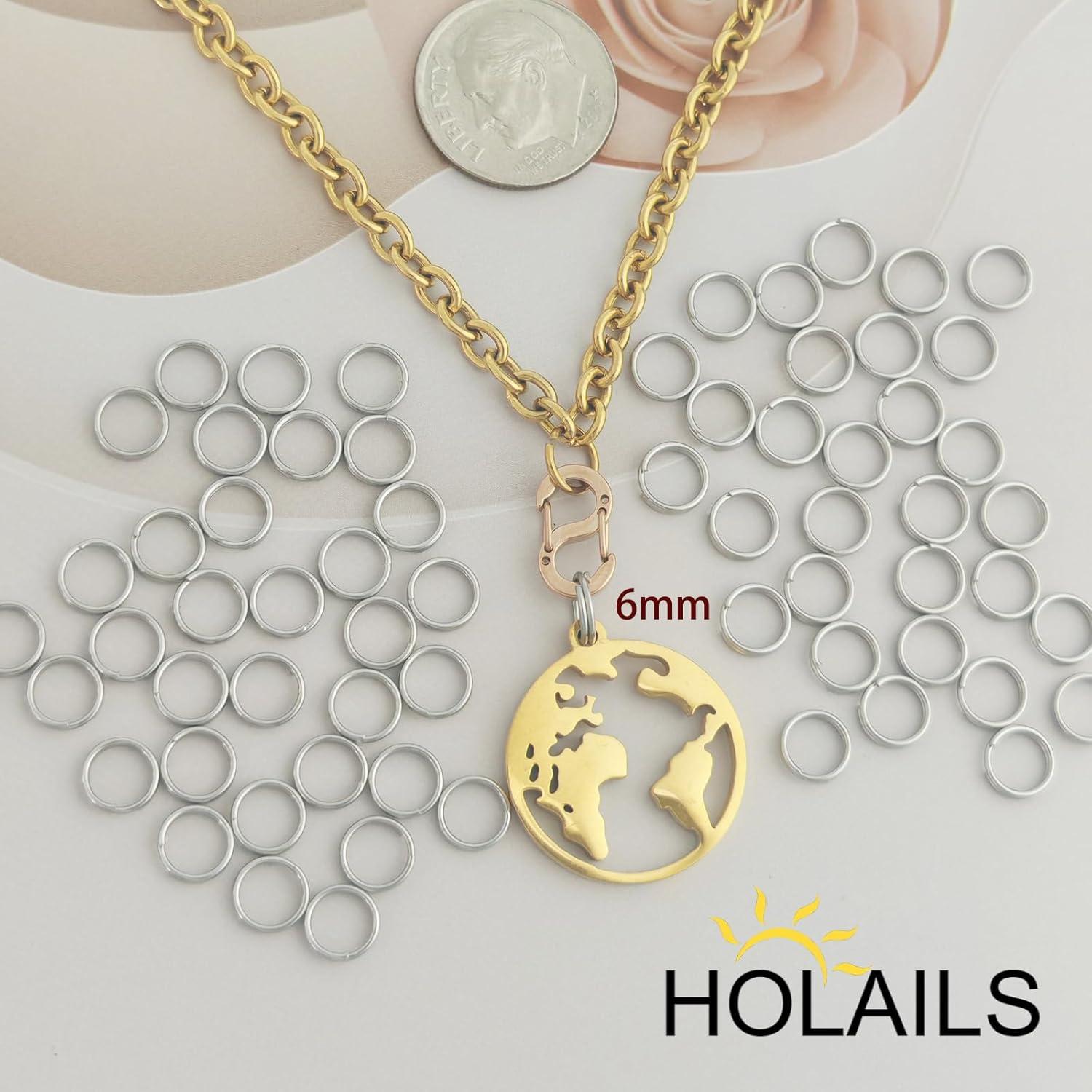 100 Anillos de Salto Doble Abierto HOLAILS Acero Inoxidable