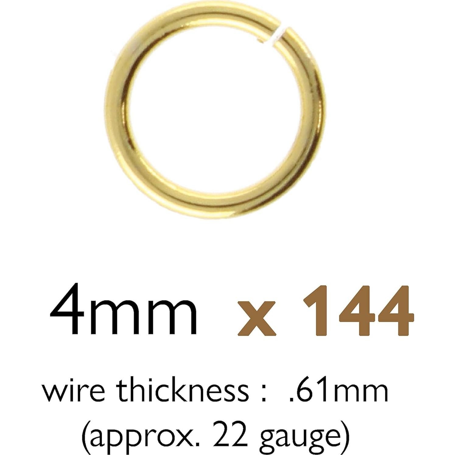Anillas Abiertas The Beadsmith 4mm Baño de Oro 144 Piezas