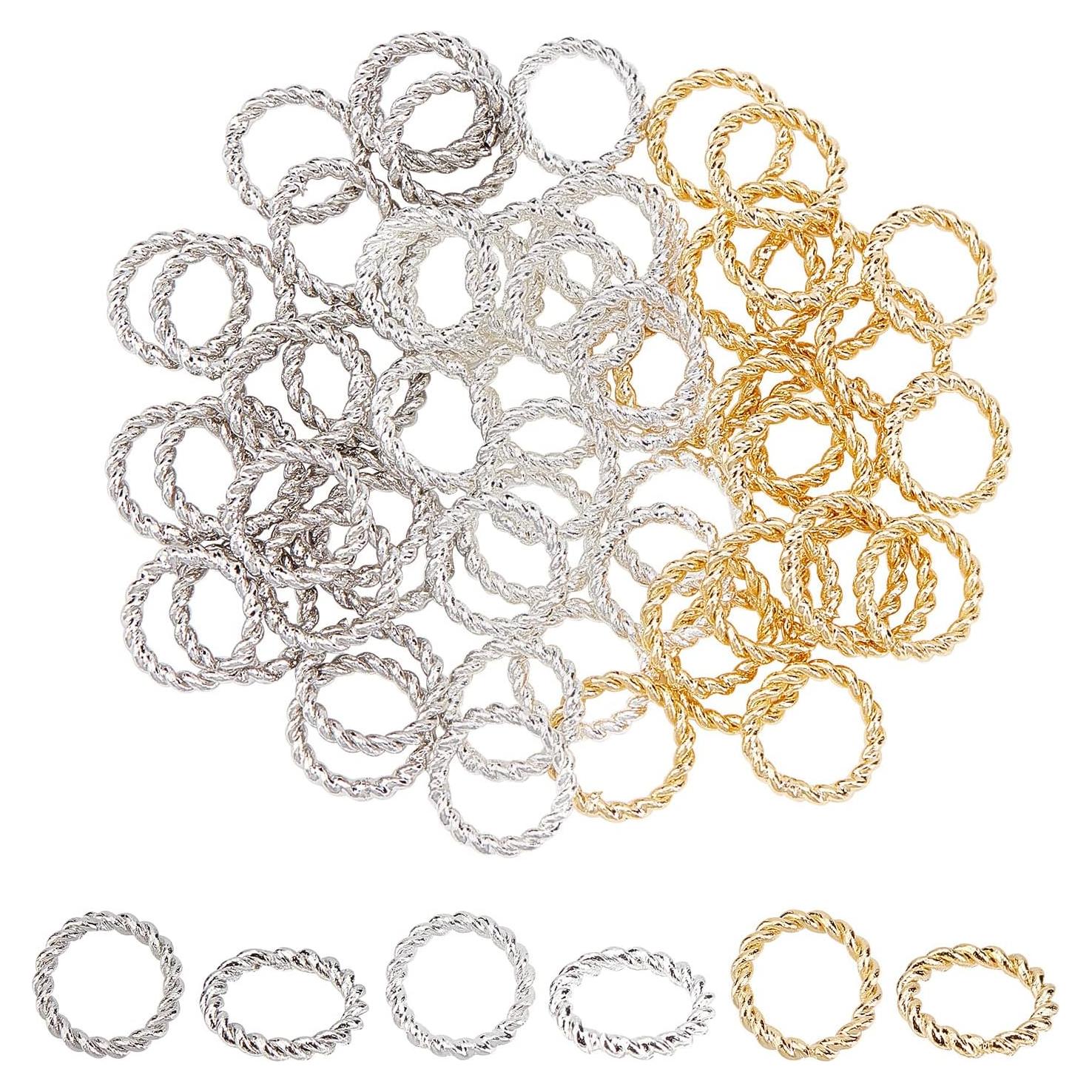 Anillos de Salto Cerrado PH PandaHall 24K 60pcs 8mm Latón