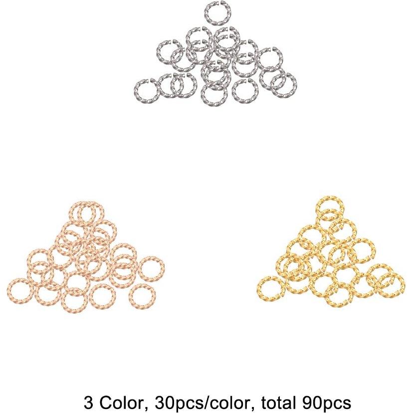 Anillas Abiertas Retorcidas UNICRAFTALE 90pcs Acero Inoxidable
