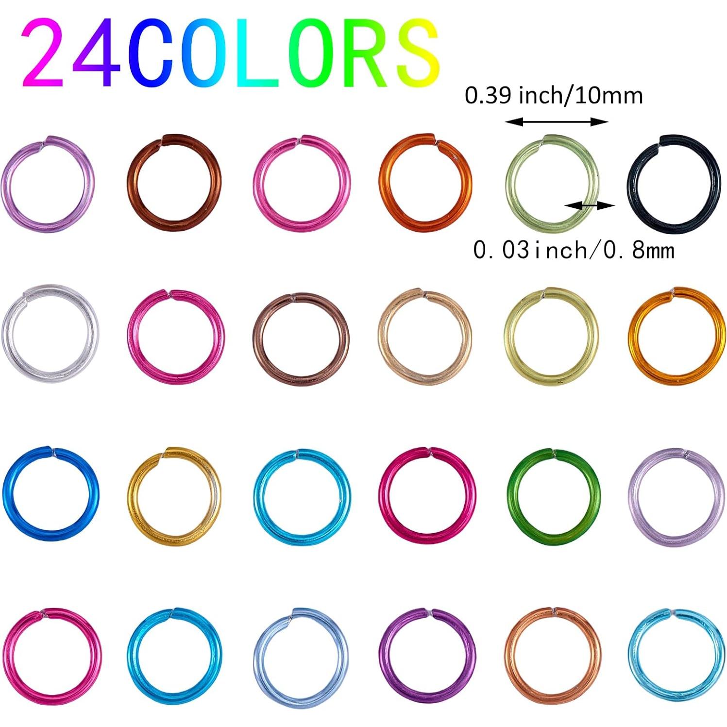 2040 Piezas Anillos de Salto de Aluminio 10MM WEWAYSMILE 24 Colores