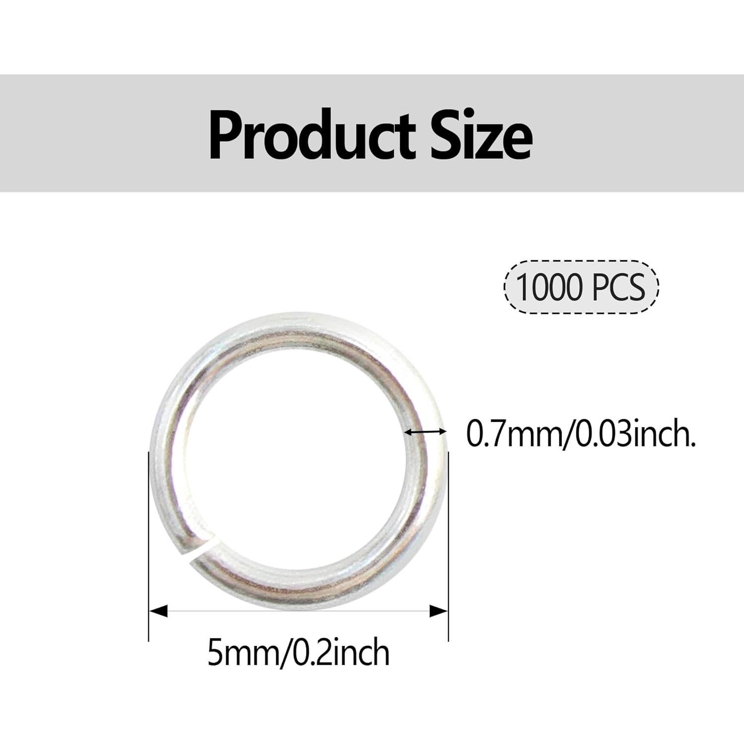 Anillas de Salto Metálicas Pson 5mm Plateadas 1000pcs