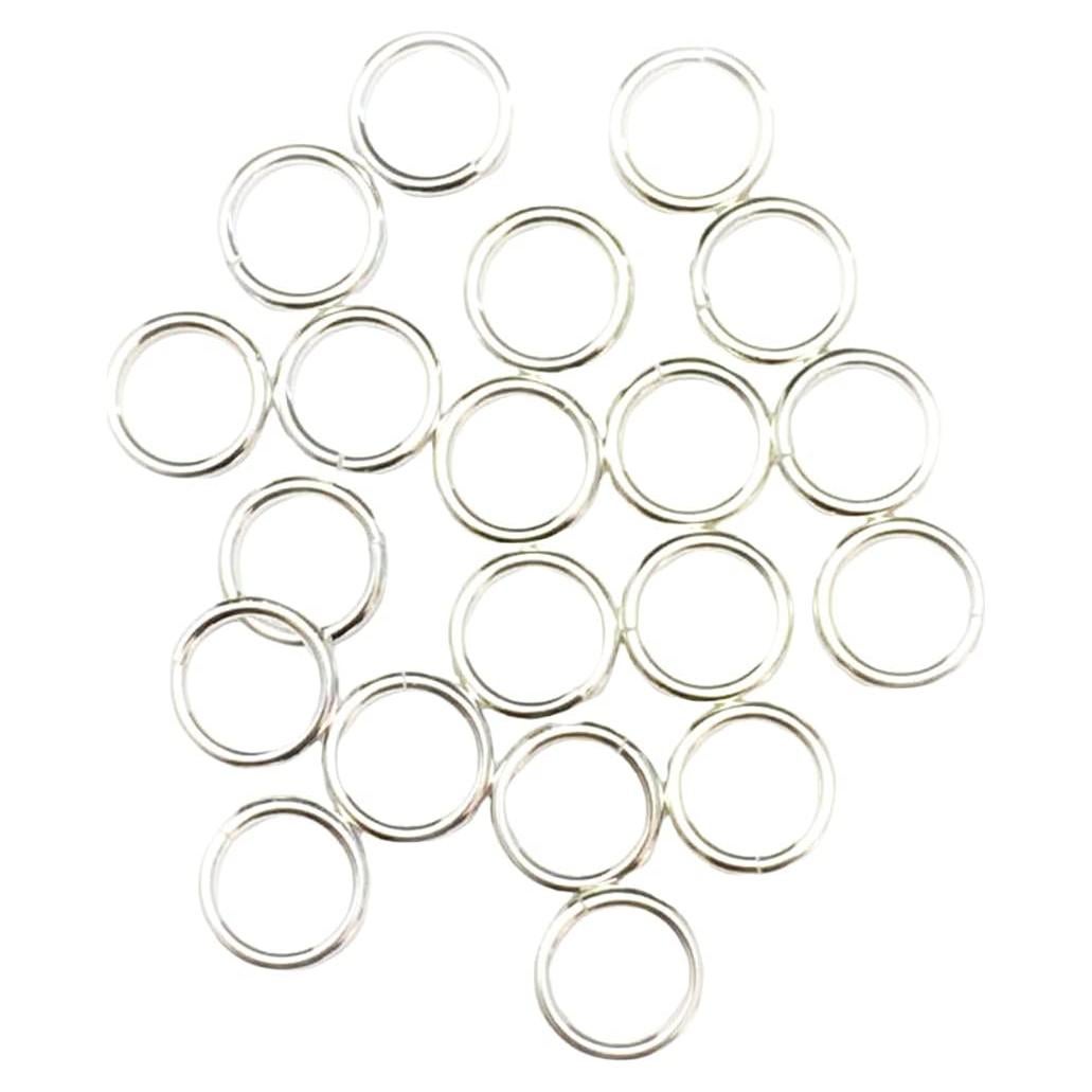 20 Anillas Abiertas 925 Plata de Ley CRAFT WIRE 8mm OD