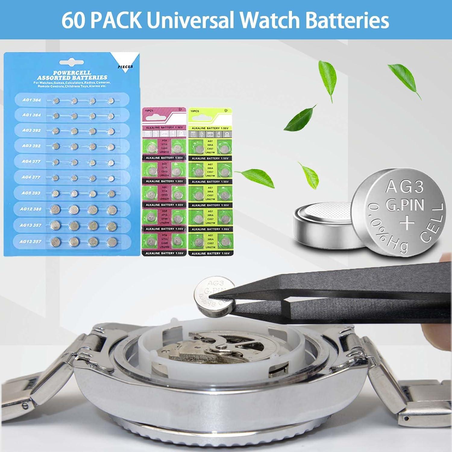 Kit de Herramientas para Reloj GLDCAPA con 60 Baterías