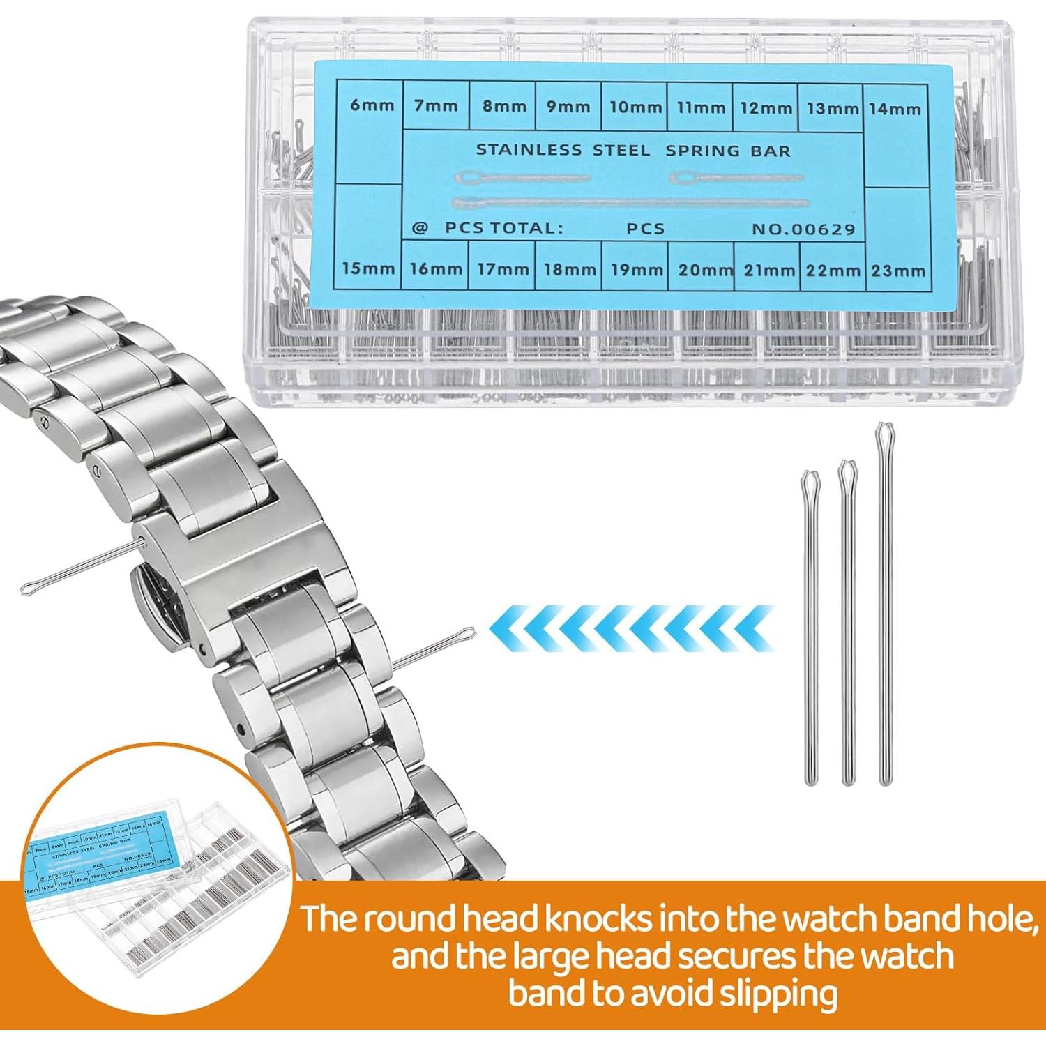Pasadores de Enlace de Reloj Giantree 720 Piezas Acero Inoxidable 6-23mm