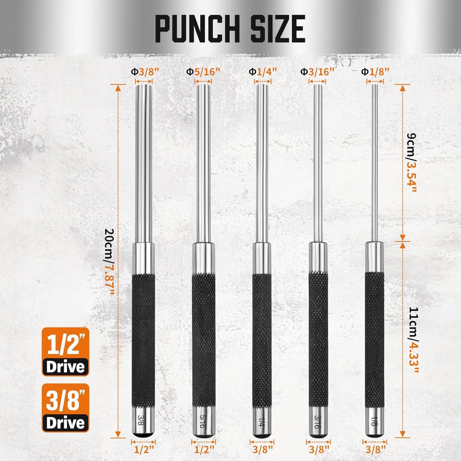 Juego de 5 Puntas de Pasador HORUSDY 20.32 cm Acero al Carbono