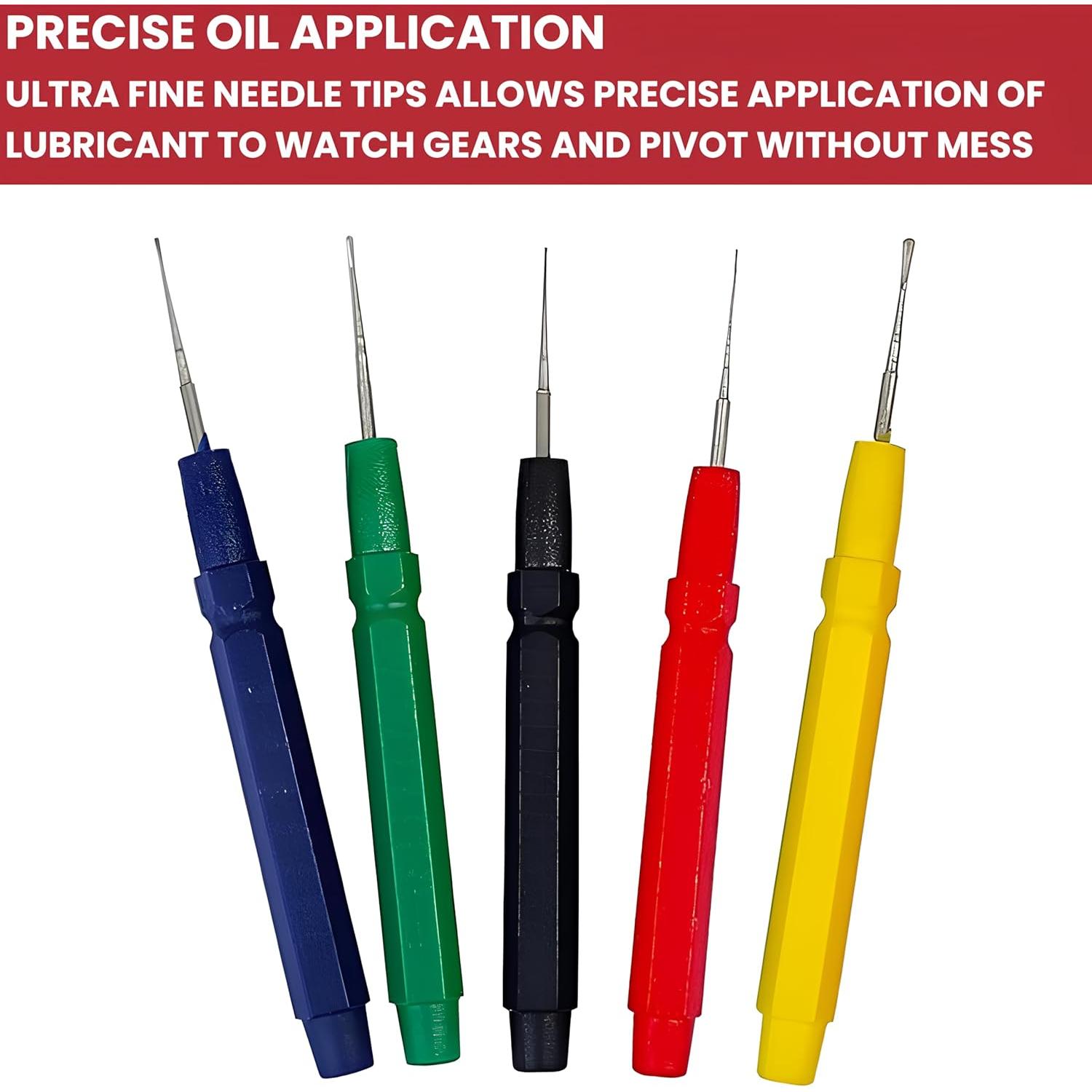 Juego de Agujas de Aceite Taurish - 5 Bolígrafos para Relojeros