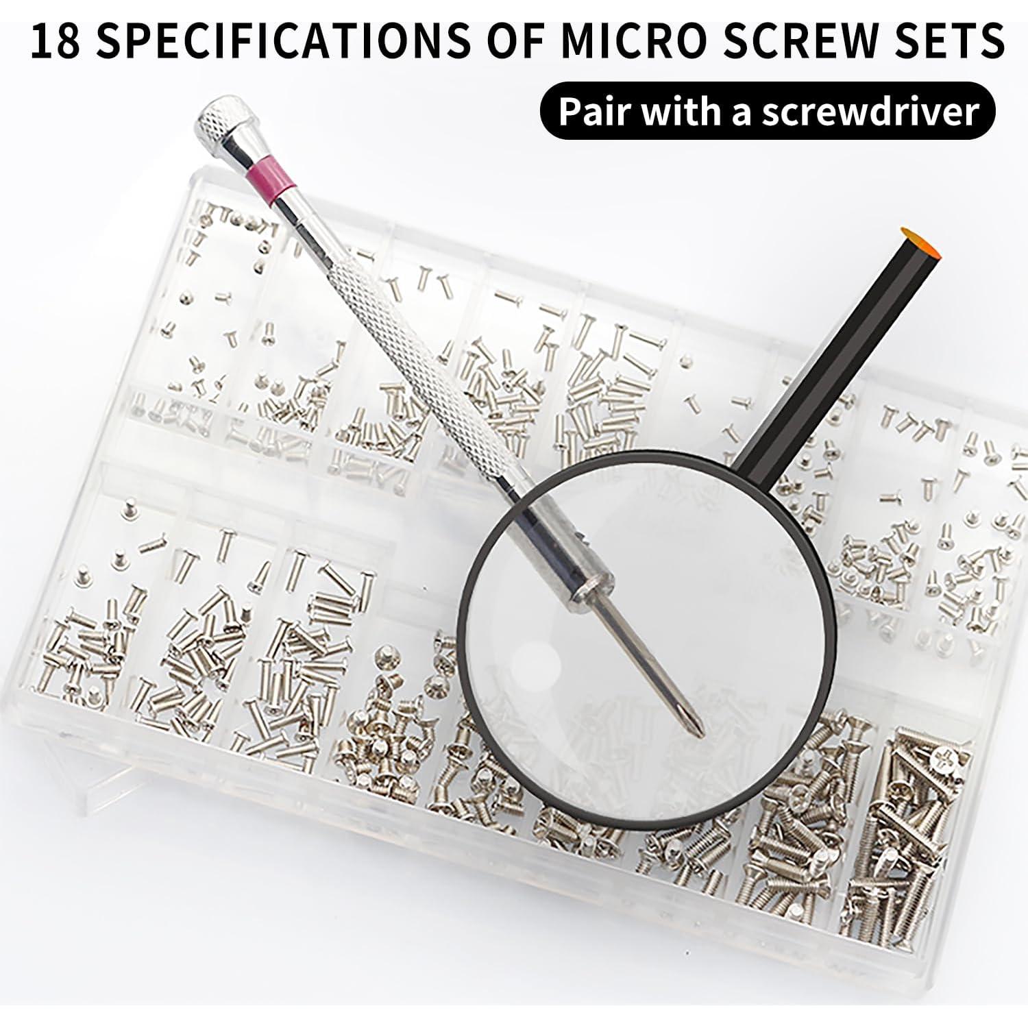 Kit de Micro Tornillos Phillips LZJPECES 500 Piezas Acero Inoxidable