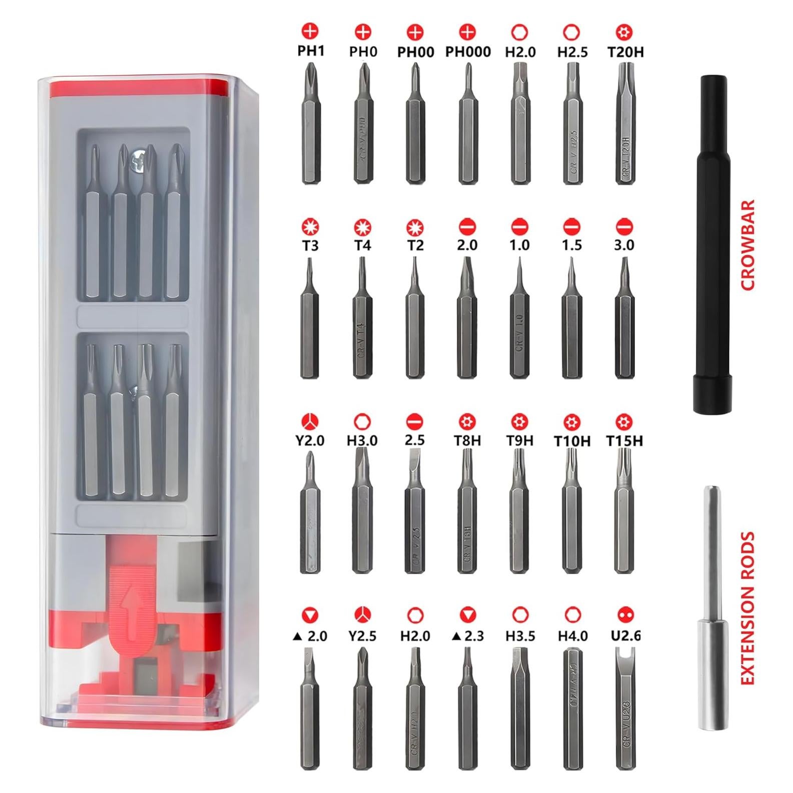 Juego de Destornilladores de Precisión 30 en 1 KALiM Rojo