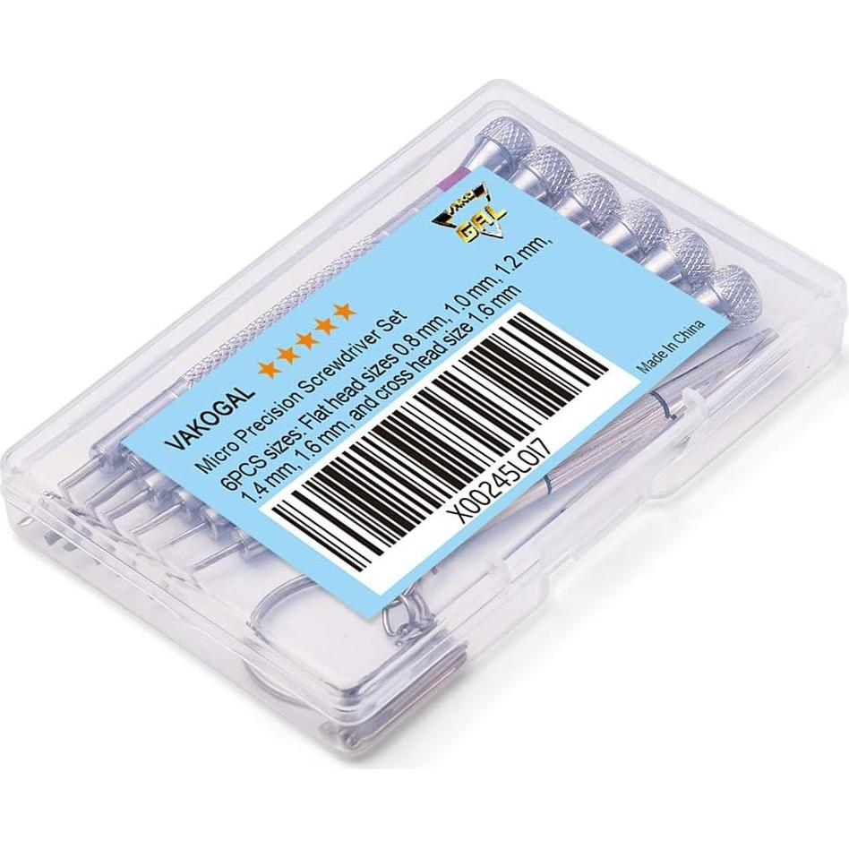Juego de Destornilladores de Precisión VAKOGAL 6PCS 0.8-1.6mm