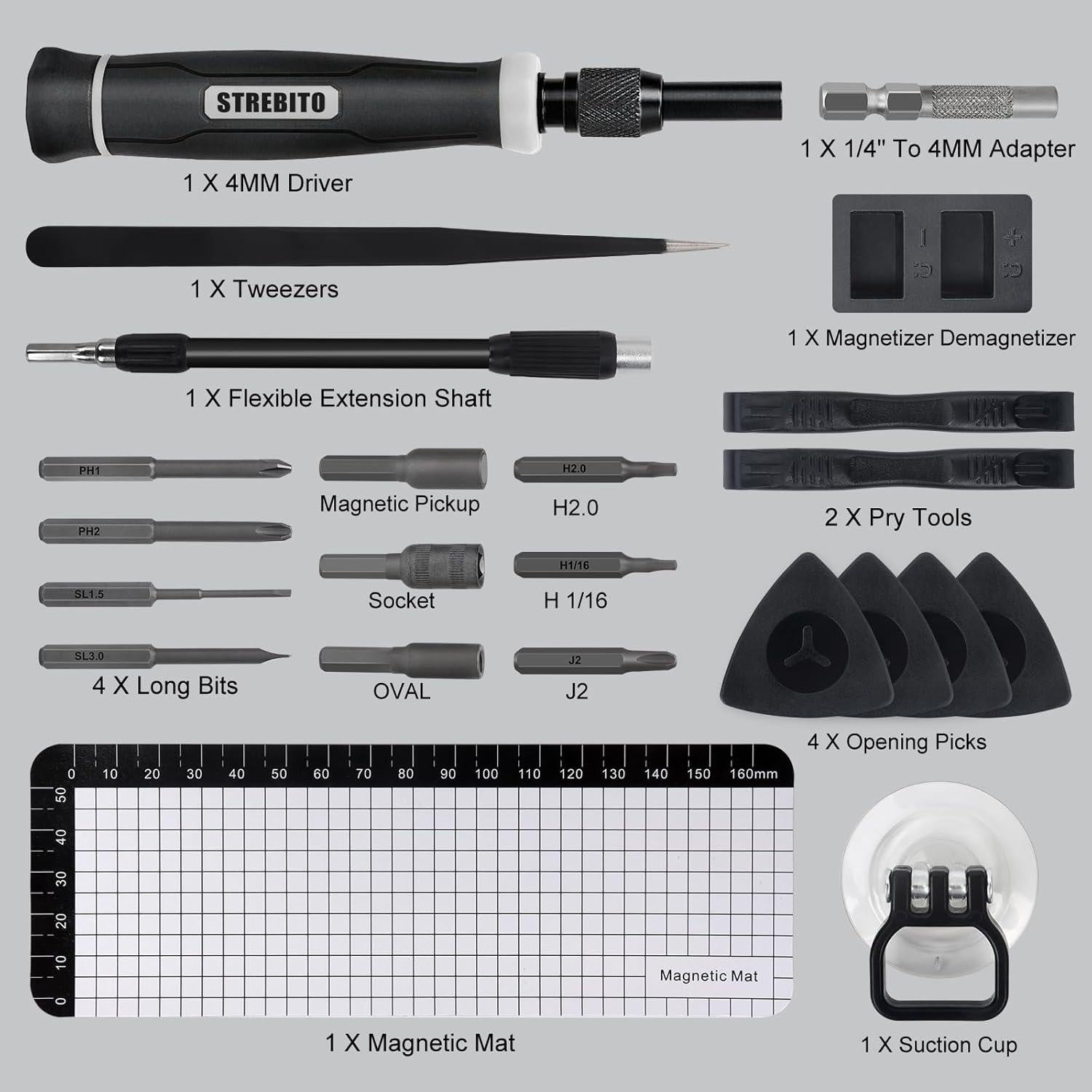 Juego de Destornilladores de Precisión STREBITO 153 en 1