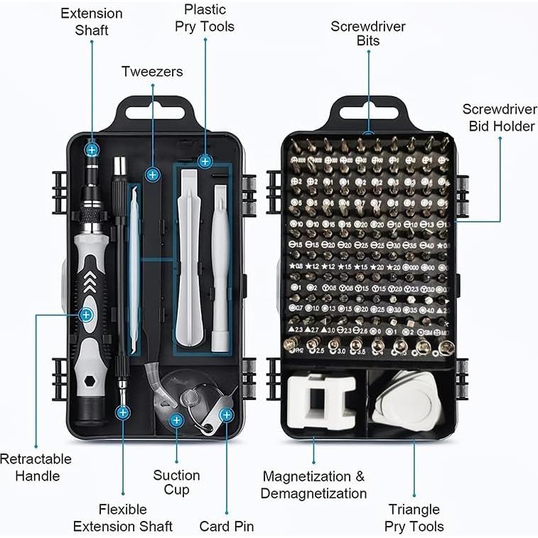 Juego de Destornilladores de Precisión 115 en 1 ShengYu - Acero de Vanadio