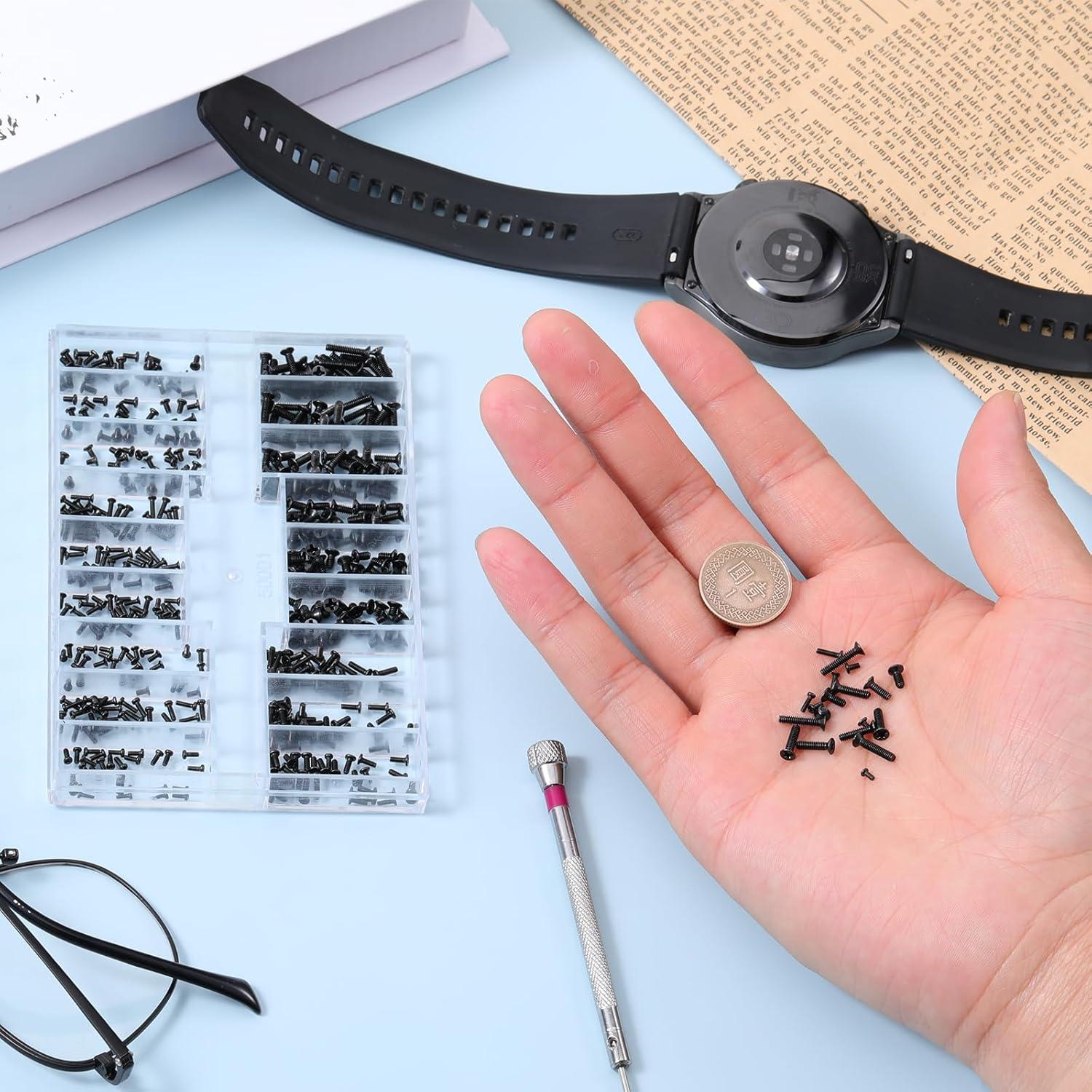 Kit de Tornillos de Reparación Micro JJUNW 500 Piezas con Destornillador