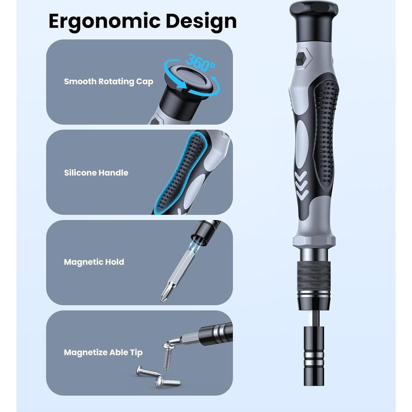 Juego de Destornilladores de Precisión AXTH 115 en 1 Ergonómico