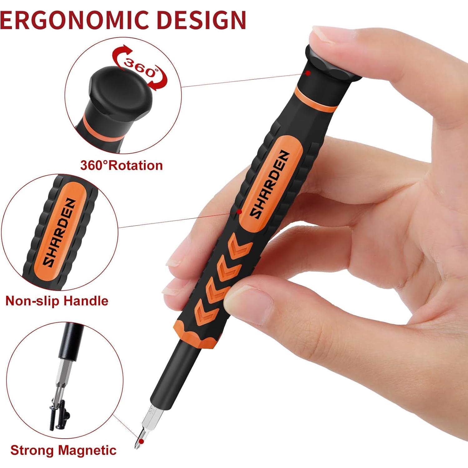 Set de Destornilladores de Precisión Sharden 58 en 1 Naranja