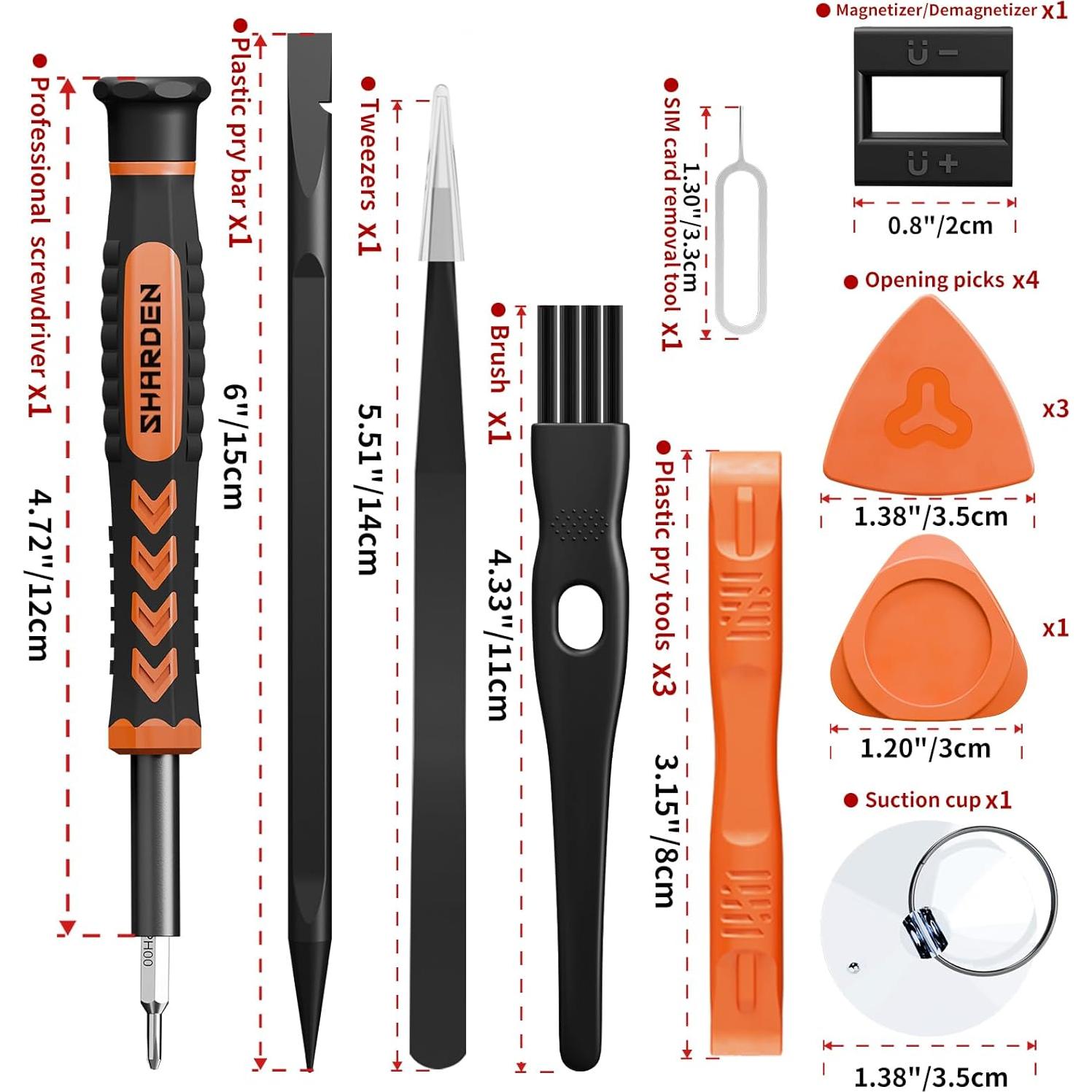 Set de Destornilladores de Precisión Sharden 58 en 1 Naranja