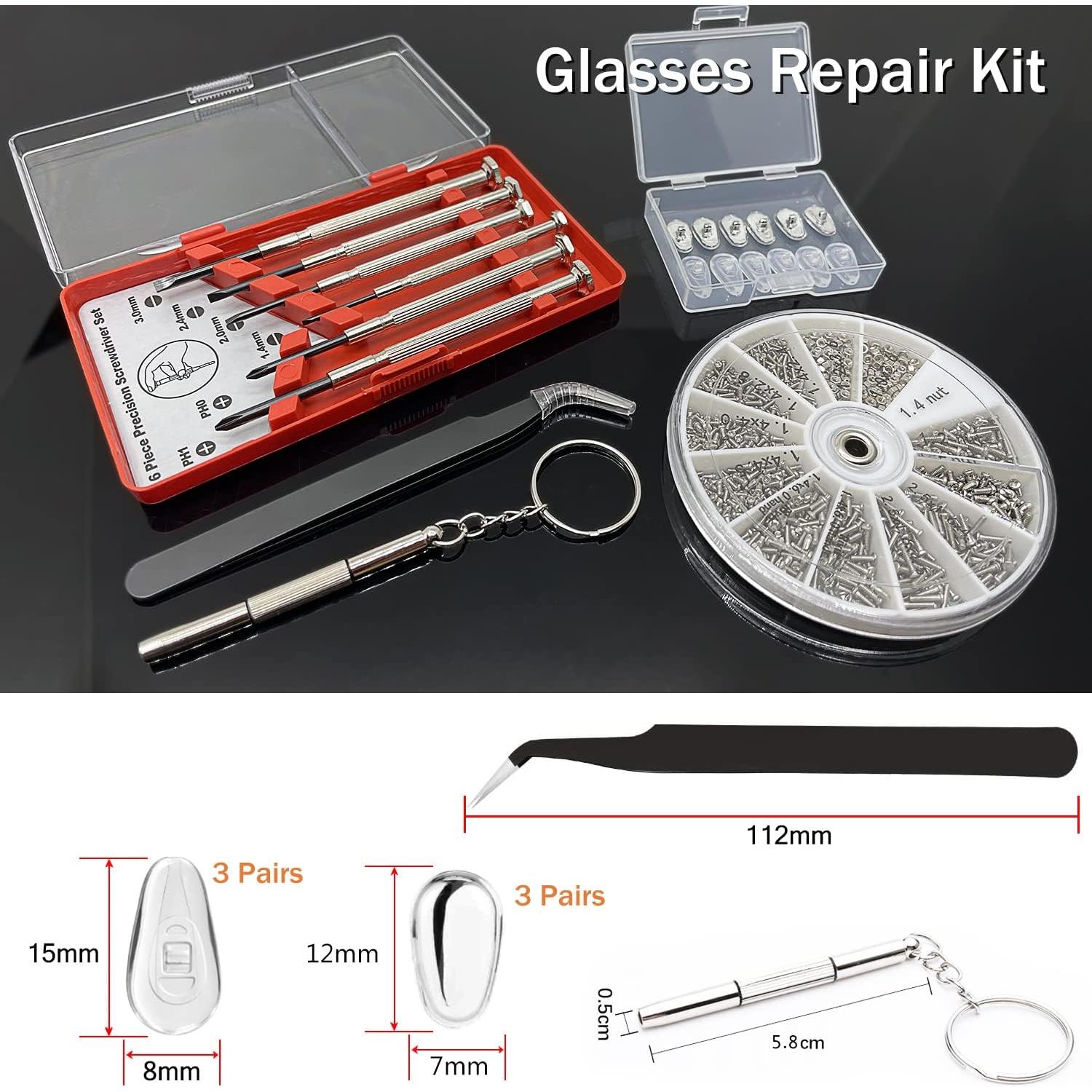 Kit de Reparación de Gafas PTSLKHN 14 Piezas con Tornillos
