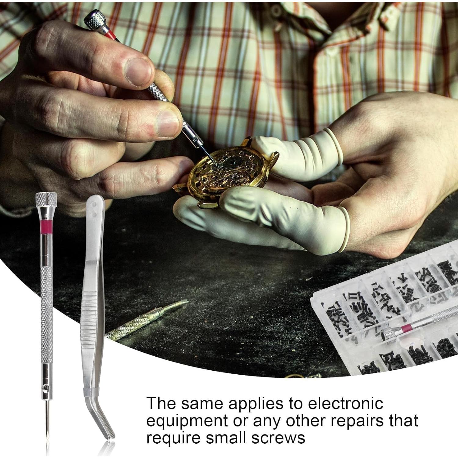 Kit de Tornillos Micro 500 Pcs para Gafas y Electrónica Yenblow