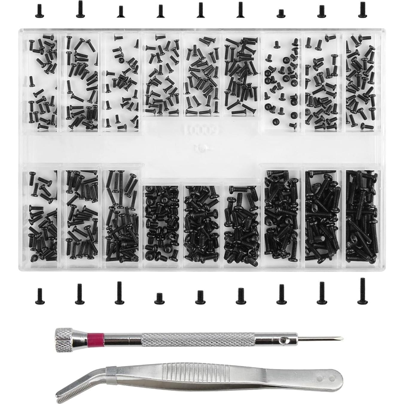 Kit de Tornillos Micro 500 Pcs para Gafas y Electrónica Yenblow