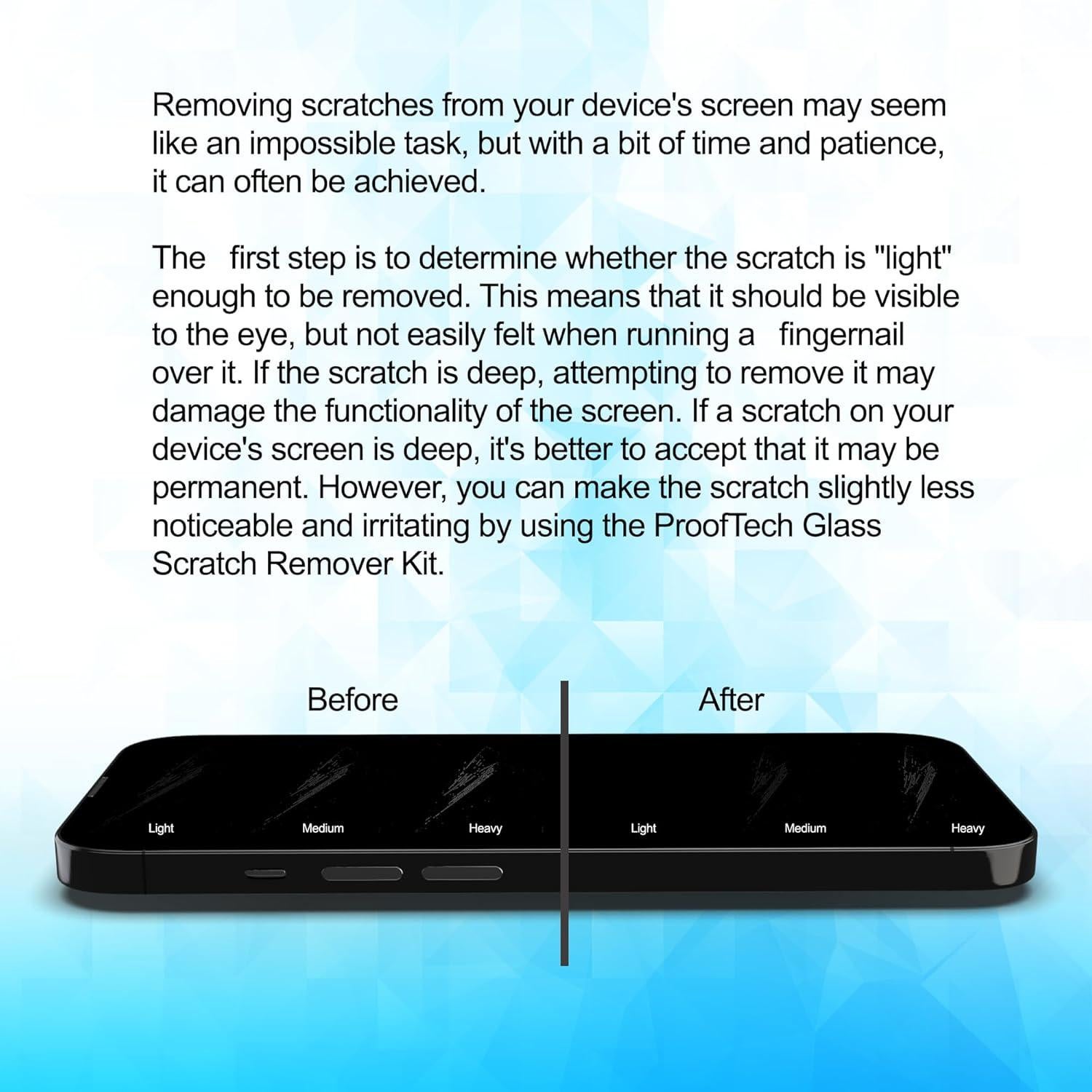 Kit de Reparación de Rayones ProofTech para Pantallas - 3 Compuestos de Pulido
