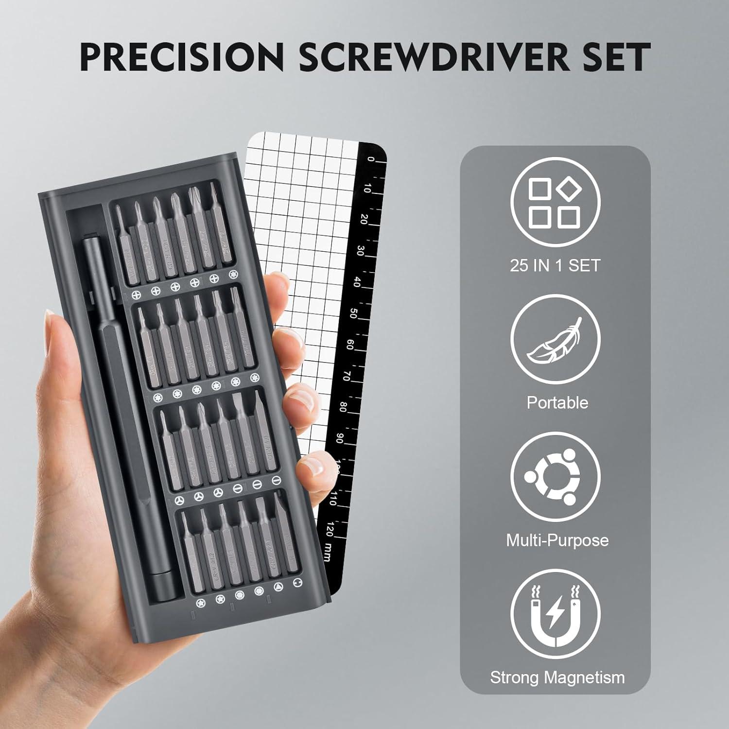 Juego de Destornillador de Precisión 25-en-1 SINTIA - Acero