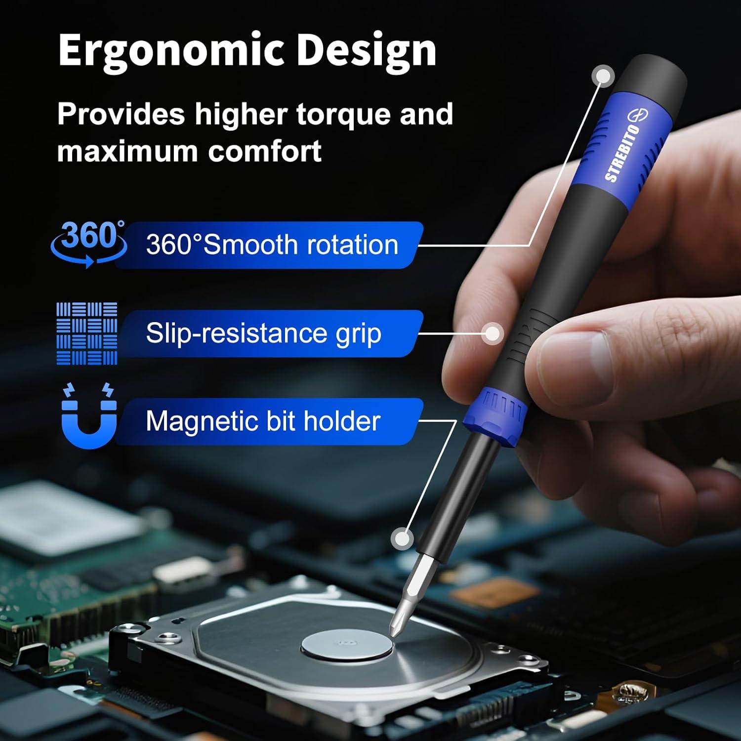 Juego de Destornilladores de Precisión 64 en 1 STREBITO