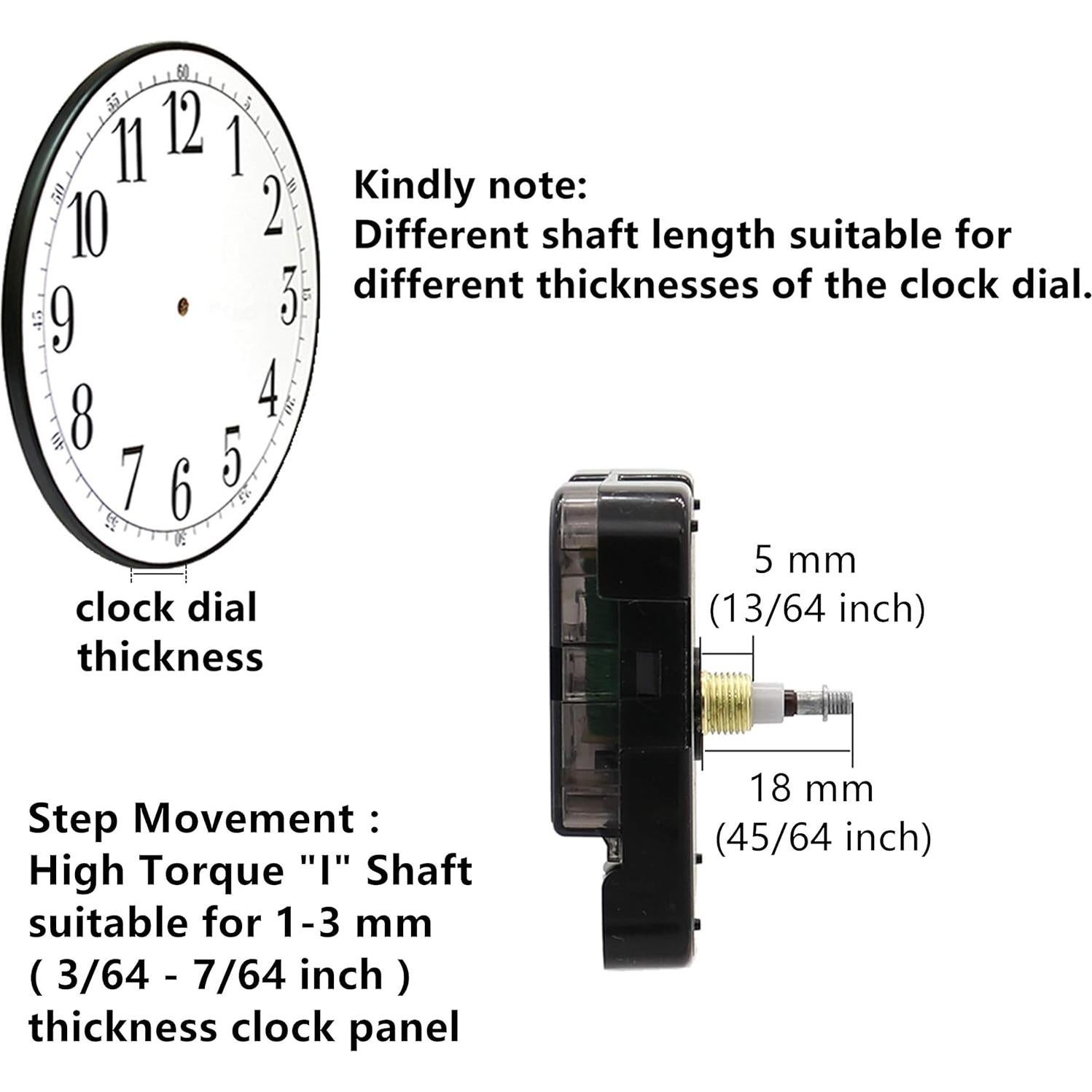 Mecanismo de Reloj de Cuarzo TIKROUND DIY 18mm Eje Largo
